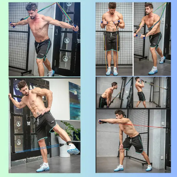 مجموعة الحبال المطاطية للرياضة المنزلية